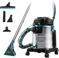 Cecotec Aspirador Sólidos, Líquidos, Tapicerías y Alfombras con Cable Conga CarpetClean 20000 MAX. 1400W, 22Kpa, Depósito Agua Limpia 4L y Sucia 20L, Filtro HEPA, Radio de Acción 7m