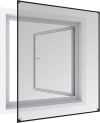 Thumbnail for Windhager Ventana magnética de protección contra insectos, marco magnético para mosquitera, mosquitera, montaje sin herramientas, antracita, kit de autoensamblaje 100 x 120 cm, 04301