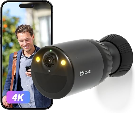 EZVIZ BC1C - Cámara de vigilancia WiFi Exterior inalámbrica 1080P, autonomía de 210 días, cámara con baterías 7800 mAh, detección de Persona, visión Nocturna en Color, Audio bidireccional, IP66