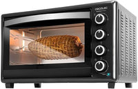 Cecotec Horno de sobremesa Bake&Toast 4600 Black Gyro, 46 L, 2000 W, 12 funciones combinables de calor, Incluye rustidor giratorio, bandeja recogemigas.