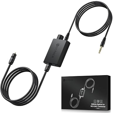 Neoteck Convertidor DAC 192kHz Convertidor SPDIF a 3,5mm con Ajuste de Volumen y Chip Amplificador de Audio Convertidor Digital a Analógico Compatible con 3,5mm Auriculares Altavoces de Ordenador