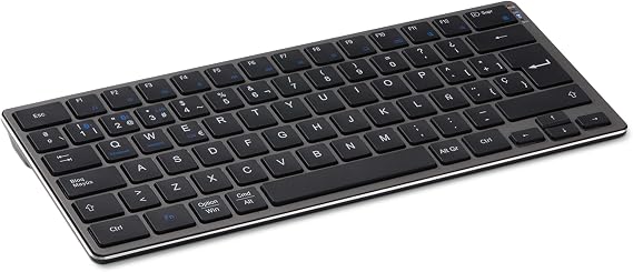 Amazon Basics Teclado inalámbrico para Tablet, portátil Compatible con PC, MacOS, portátil, Smartphone, Tableta