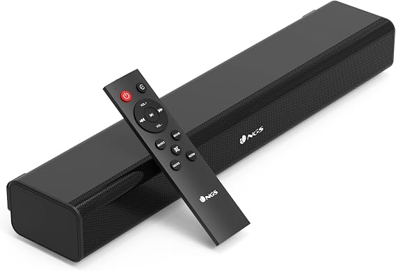 NGS Subway - Barra de Sonido TV, Soundbar con Potencia de Salida 40w, compatible con Tecnología Bluetooth 5.0, Entradas Óptica-AUX-USB, Mando a Distancia
