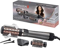 Remington Cepillo de Aire Voluminizador Giratorio Keratin Protect Moldeador de Pelo, Queratina y Aceite de Almendra, Cepillo Secador, 3 Accesorios, Cerámica, 1000 W, 2 Temp/Velocidades AS8811 Gris
