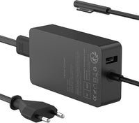 Cargador 65W 15V 4A Adaptador de Corriente para Microsoft Surface Pro 11/10/9/8/Pro 7/7+/6/5/ 4/3/X, Go 4/3/2/1, Surface Laptop 7/6/5/4/3/2, Book 3/2/1, con Puerto USB