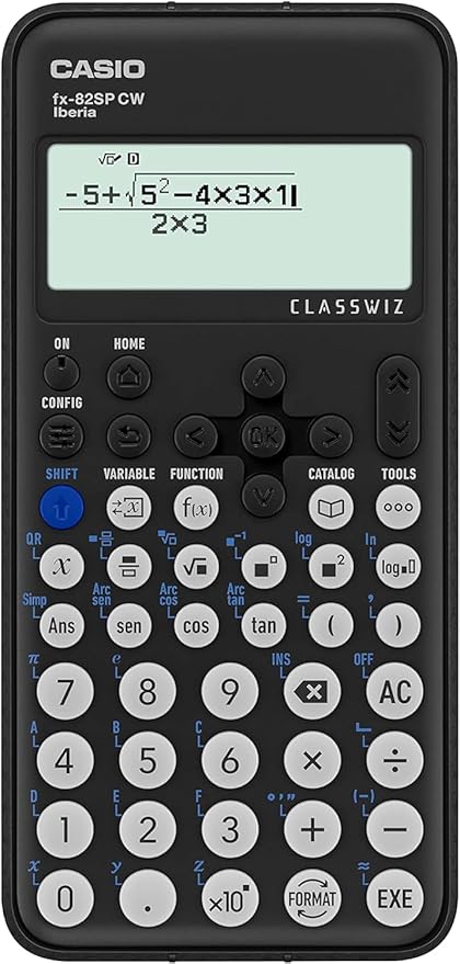 Casio FX-82SP CW - Calculadora Científica, Recomendada para el Curriculum Español y Portugués, 5 Idiomas, más de 300 Funciones, Color Gris Oscuro