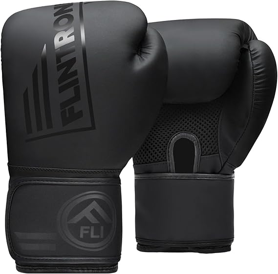 flintronic Guantes de Boxeo para Adulto, 10OZ/12OZ Guantes de Boxeo Entrenamiento, Premium Cuero Saco de Boxeo Guantes de Boxeo para MMA, Muay Thai, Artes Marciales, Sparring, Kickboxing