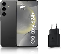 Samsung Galaxy S24 +, Smartphone Android 5G, 256 GB, cargador de corriente rápido de 25 W incluido [Exclusividad Amazon], Smartphone desbloqueado, Negro, Versión FR (Reacondicionado)