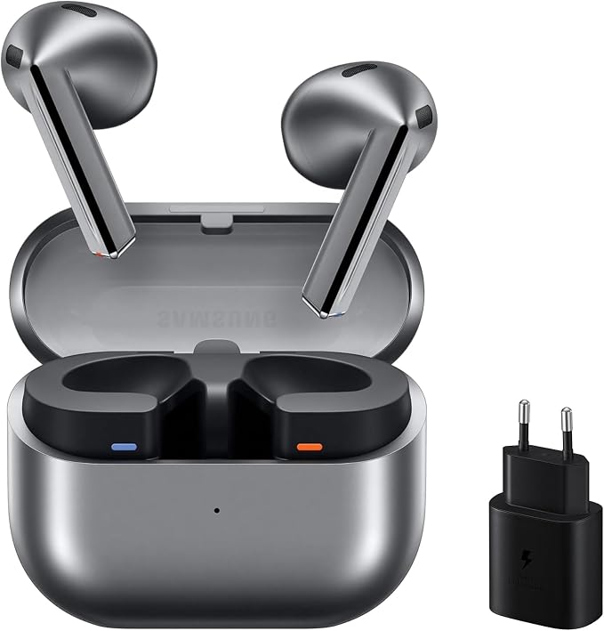 Samsung Galaxy Buds3 + Cargador - Auriculares Inalámbricos, Cancelación de Ruido, Bluetooth, Audio 360, Gris (Versión Española)