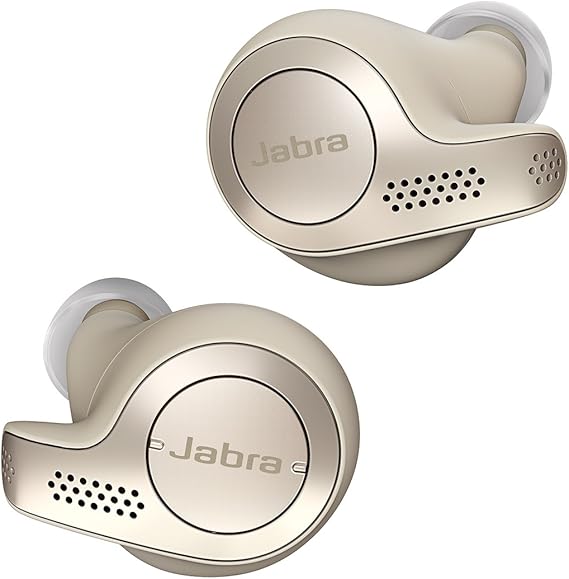Jabra Elite 65t, Auriculares Bluetooth con Cancelación Pasiva del Ruido, Tecnología de Cuatro Micrófonos para Auténticas Llamadas Inalámbricas y Música, Beige Dorado