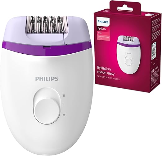 Philips Depiladora Mujer Satinelle, Compacta, 2 posiciones de velocidad, BRP275/30, Blanco