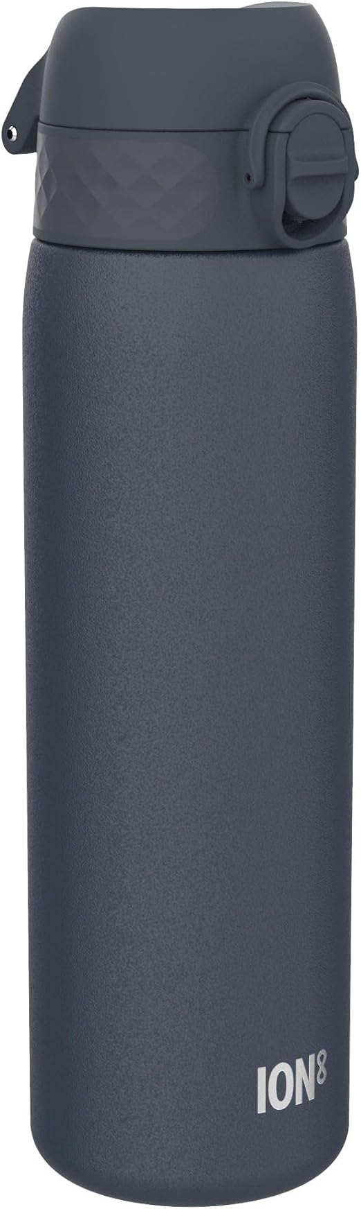 ION8 Botella Agua Inox Ligero, 600ml, Sin Aislamiento, a Prueba de Fugas, Fácil de Abrir, Cerradura Segura, Aptas para Lavavajillas, Fácil de Limpiar, Resistente a Rayones, Azul Marino Ceniza