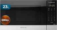 Cecotec Microondas ProClean 6110. 800 W y Grill 1000 W, Capacidad 23L, Revestimiento Ready2Clean para una mejor Limpieza, Tecnología 3DWave, Diseño con Acabados en Acero Inoxidable
