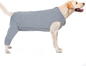 PUMYPOREITY Traje Recuperación para Perros, Body Perro Post Cirugía Hembra Traje Recuperacion Quirurgica Perro Camisa de Recuperación Anti Lamiendo Perros Protector Después de La Cirugía(Gris, L)