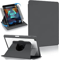 Koze Funda Giratoria para iPad 10.2 Pulgadas 9na 8va 7ma Generación con Soporte para Lápiz y Base Acrílica Antigolpes Funda Protectora Transparente Gris Espacial