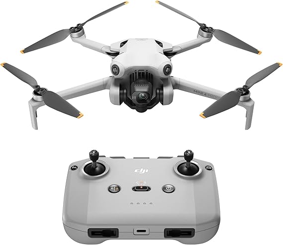 DJI Mini 4 Pro (DJI RC-N2), dron mini plegable con cámara de vídeo 4K HDR para adultos, menos de 249 g, 34 min de tiempo de vuelo, distancia máx. de transmisión de vídeo de 20 km, C0, Gris