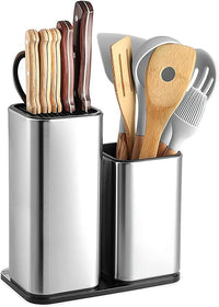 Bloque de Cuchillos 2 en 1 con Soporte para Tabla de Cortar Universal Portacuchillos Cuchillero para Cocina para Más de 14 Cuchillos Organizador de Cubiertos