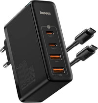 Baseus Cargador USB C rápido 100 W, PD alimentación con GAN II Tech de 4 Puertos [2USB-C + 2USB] Estación de Carga para MacBook Pro/Air, Laptop, iPhone 13/12, Samsung Galaxy Negro