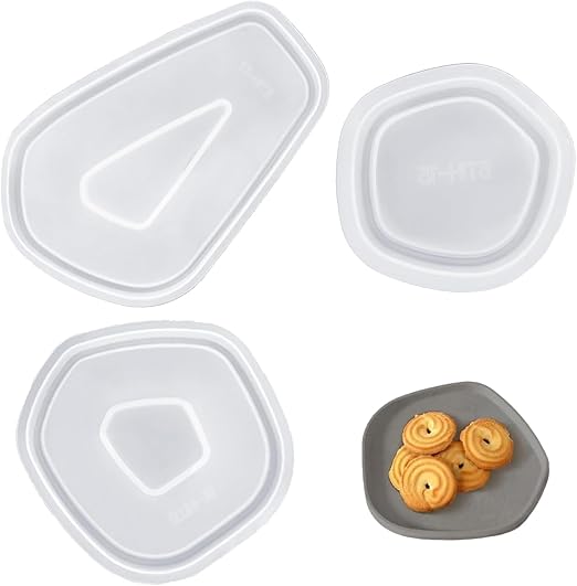 GmwyCzV 3 Piezas Silicona para Moldes, Silicona Moldes con Borde de Polígono, Fácil de Desmontar，Fácil Bricolaje, para Hacer Posavasos, Almohadilla de Tazón y Decoración del Hogar