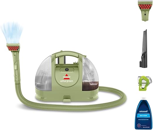BISSELL Little Green, Aspiradora de Agua Tapicería, Lava Aspiradora para Manchas Cotidianas y Suciedad, Limpiador de Liquidos para Alfombras, Tapicería, Sofá, Auto & Más, Motor Potente de 340W, 4098N