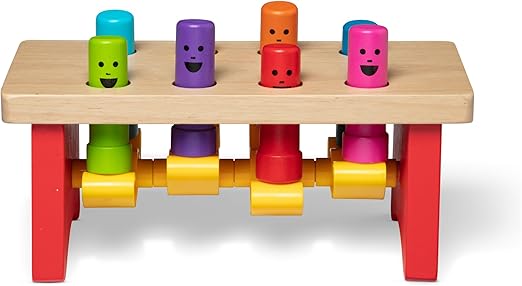 Melissa & Doug Banco De Trabajo Para Martillar, Juguetes de desarollo, Juguete de madera para niños, 3+, Regalo Para Niño O Niña