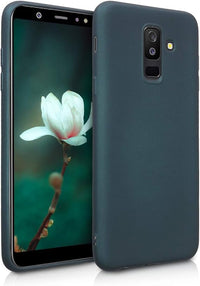 kwmobile Funda para Samsung Galaxy A6+/A6 Plus (2018) Carcasa - Case TPU y Silicona Ultrafino - Antigolpes con Bordes elevados - Apto Carga inalámbrica - petróleo Metalizado
