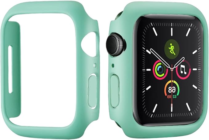 Anybase Hartschalen-PC-Case für die Apple Watch 41 mm Series 8/9/SE 2, ultradünner Bumper, offene Rückseite, transparenter Schutz, Hellgrün