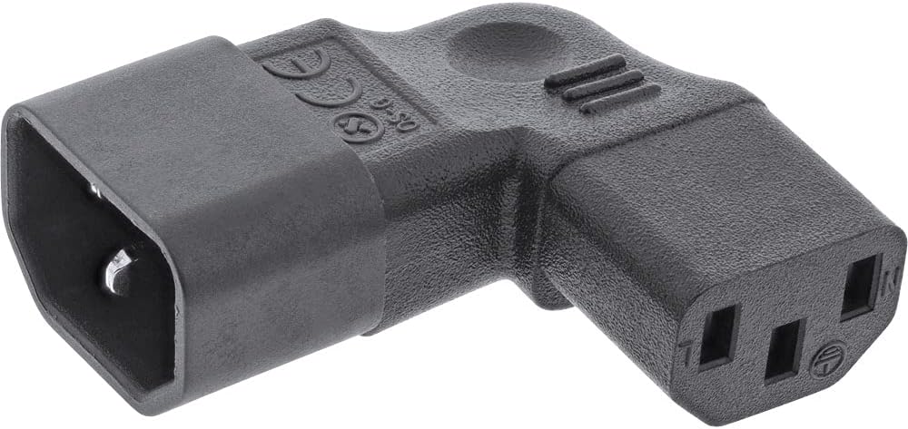 Inline® Power Supply Adapter IEC 60320 C14 / C13, Left/Right Angled, 3-Pin. Cold Device Units
