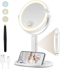 MOMOKUBA Espejo Maquillaje con Luz y Aumento, 8