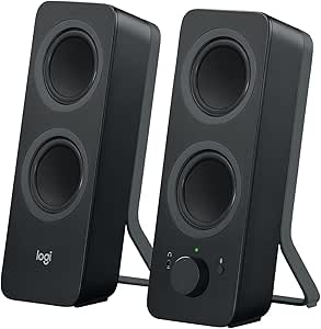 Logitech Z207 Sistema de Altavoce Bluetooth para PC, Sonido Estéreo, 10W de Pico, Entrada Audio 3.5 mm, Toma Auriculares, Multidispositivos, Enchufe EU, Ordenador/TV/Smartphone/Tablet, Negro