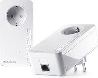 devolo Magic 2 LAN Starter Kit, Adaptador LAN Powerline, hasta 2.400 Mbps, 1x conexión Gigabit LAN, Ideal para Juegos, Blanco