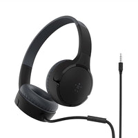 Belkin Auriculares supraaurales SoundForm Mini para niños, Cascos externos con micrófono, enseñanza Virtual, Colegio, Viajar, Jugar, para Dispositivos compatibles con Puerto de 3,5 mm, Azul