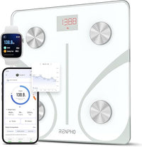 RENPHO Bascula de Baño Digital Grasa Corporal, Balanza Bluetooth Inteligente con App, Bascula Electrónica Analógica Monitore con Análisis Corporal, 13 Medicióne de Peso IMC Visceral e Muscular, Elis 1