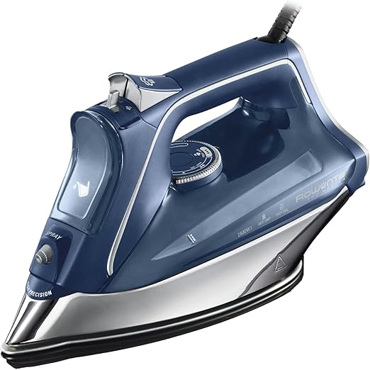 Rowenta Pro Master,Plancha de vapor 2800 W, golpe de vapor de 200 g/min y vapor continuo de 40g/min a 45g/min, Suela Microsteam 400 HD Profile, Modo Eco y sistema antical integrado, Color Azul, DW8215