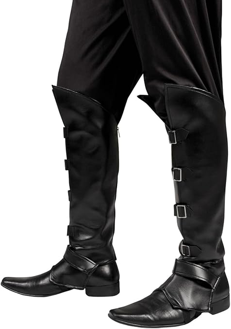 Boland 81994 - Cubrebotas Striker, negro, accesorio para disfraz de pirata, bucanero, mosquetero o medieval, accesorio para disfraces de carnaval