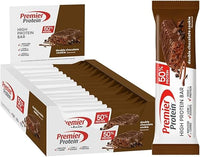 Premier Protein High Protein Bar Double Chocolate Cookie 16x40g - Alto contenido en proteínas + Sin aceite de palma