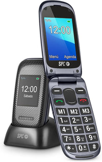 Thumbnail for SPC Harmony - Teléfono móvil para Personas Mayores, móviles con Tapa, Teclas Grandes, Volumen Alto 96dB, Compatible con audífonos, contactos con Imagen, botón SOS, Doble Pantalla (2,4”+1,77”) - Negro
