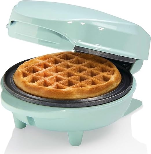 Bestron Mini gofrera, Gofrera para gofres de gofres pequeños, con antiadherente, para cumpleaños infantiles, fiestas familiares, Pascua o Navidad, diseño retro, 550 W, color: Mente