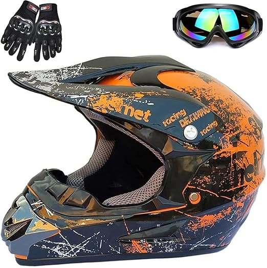 ZJRA Jóvenes Cascos,Bicicletas De Los Niños Casco De Equitación,Niño Y Una Niña De Esquí Vespa ATV Casco,Dot/ECE Certificación,Adecuado para Todas Las Estaciones,1,S