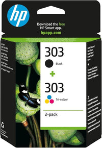 HP 303 Noir et Trois Couleurs, Lot de 2 Cartouches Encre Originales