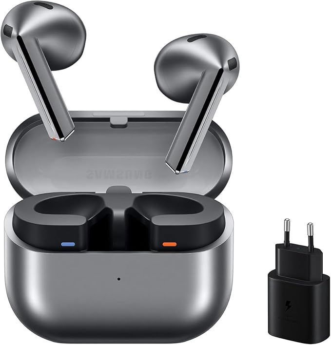 Samsung Galaxy Buds3 + Cargador - Auriculares Inalámbricos, Cancelación de Ruido, Bluetooth, Audio 360, Gris (Versión Española)