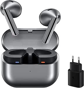 Samsung Galaxy Buds3 + Cargador - Auriculares Inalámbricos, Cancelación de Ruido, Bluetooth, Audio 360, Gris (Versión Española)