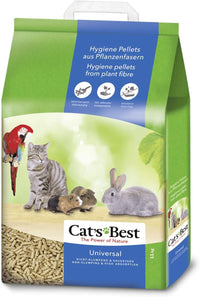 Cat'S Best Arena para Gatos Universal 20 L (11 kg). Arena para Pájaros, Conejos Biodegradable Sin Polvo. Lecho para Conejos Ecológico de Fibra Vegetal.