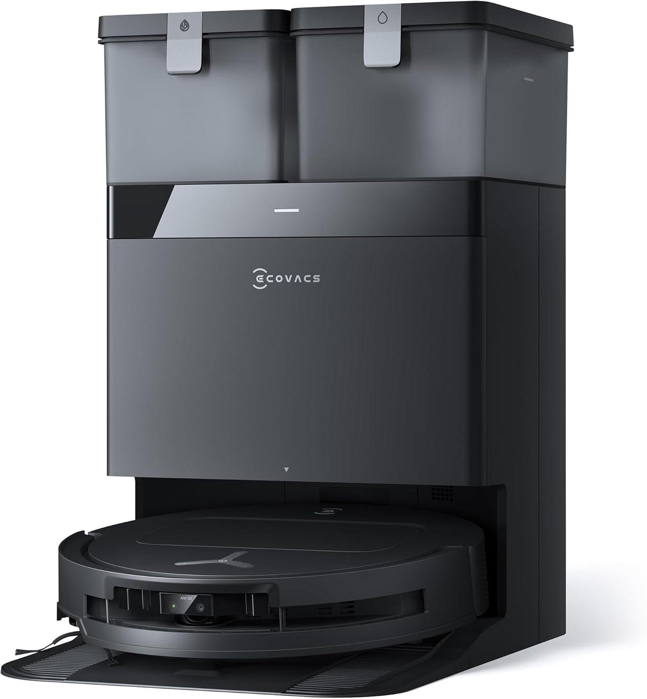 ECOVACS DEEBOT T50 Omni Robot Aspirador y mopa, 15.000Pa, Cepillo Lateral Extensible, ZeroTangle 2.0, estación Omni Todo en uno, mopa con Agua Caliente a 75℃ lultrafino de 81mm