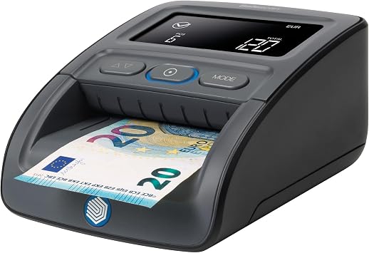 Safescan 155-S Detector de billetes falsos automático para verificar rápidamente billetes - Detector billetes falsos con 7 puntos de detección - Detector de billetes falsos 100% fiable