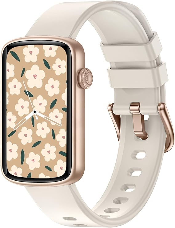 SHANG WING Reloj Inteligente Mujer,Pulsera Inteligente con Oxímetro, IP68 Impermeable,DIY Esfera Reloj, Monitor Sueño, Podómetro, Pulsómetro Smartwatch Mujer para Android iOS Starlight Blanco