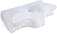HOMCA Almohada Cervical de Espuma Viscoelastica, Almohada Ortopedica para Soporte de Cuello, Almohadas Ergonómico para Dormir de Lado y Boca Arriba, 70 x 40 x 8.5/14cm