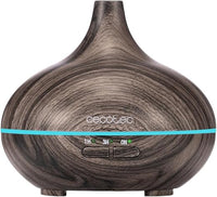 Cecotec Humidificador Ultrasónico con Difusor de Aromas Pure Aroma 150 Yin Grey. Depósito de hasta 150ml, 7 Colores LED Ajustables, Temporizador 3h, Ultrasilencioso, Función de Aromaterapia