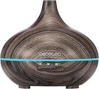 Cecotec Humidificador Ultrasónico con Difusor de Aromas Pure Aroma 150 Yin Grey. Depósito de hasta 150ml, 7 Colores LED Ajustables, Temporizador 3h, Ultrasilencioso, Función de Aromaterapia
