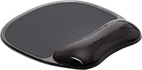 Q-Connect Alfombrilla de ratón ergonómica con Almohadilla de Gel para la muñeca, reposamuñecas, para Ordenador y portátil, Color Negro, Base de Goma Antideslizante